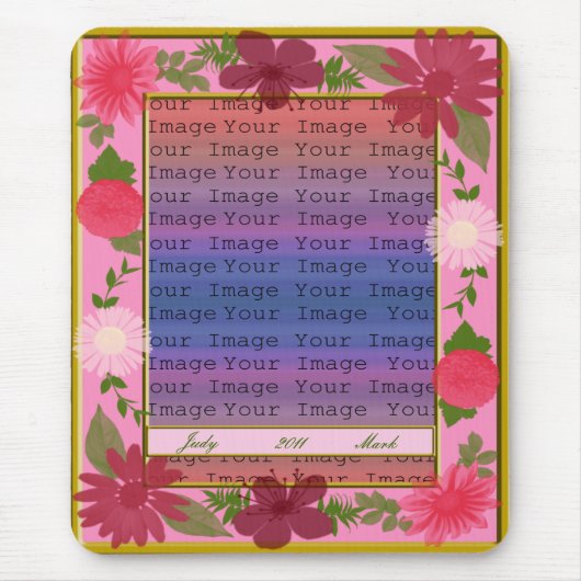 Roze bloemen Aangepaste Muismat (Voorkant)