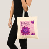 Roze bloemen Aangepaste naam Beste Vriend van de G Tote Bag (Voorkant (product))