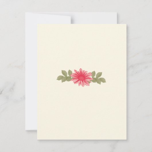 Roze Bloemen Aangepaste Ontvangstkaarten Kaart (Achterkant)