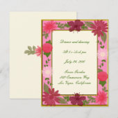 Roze Bloemen Aangepaste Ontvankaarten Kaart (Voorkant / Achterkant)