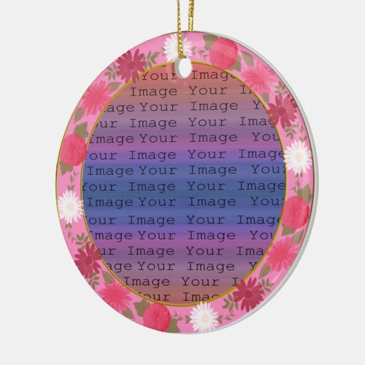 Roze bloemen Aangepaste Ornament (Links)