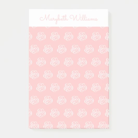 Roze bloemen Aangepaste post-it notities Post-it® Notes (Voorkant)