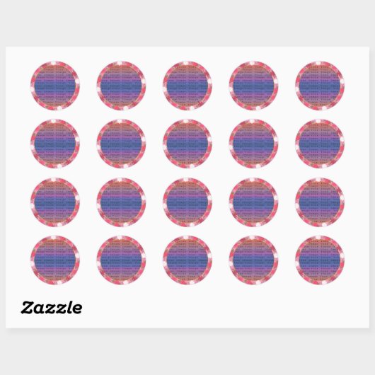 Roze bloemen aangepaste ronde stickers (Vel)