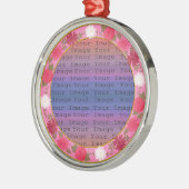 Roze bloemen Aangepaste Silver Ornament (Links)