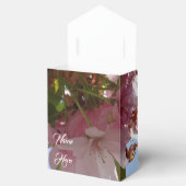 Roze bloemen Aangepaste tekst Bedankdoosjes (Geopend)