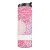 Roze bloemen Aangepaste thermische trommel Thermosbeker (Gedraaid links)