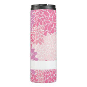 Roze bloemen Aangepaste thermische trommel Thermosbeker (Achterkant)
