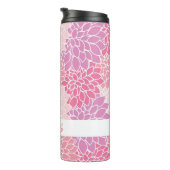 Roze bloemen Aangepaste thermische trommel Thermosbeker (Geroteerd rechts)