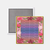 Roze Bloemen Aangepaste Vierkante Magneet (Voorkant / Achterkant)