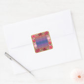 Roze bloemen aangepaste vierkante stickers (Envelop)