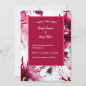 Roze Bloemen abstract Bruiloft Veilig De Datum Kaa (Voorkant)