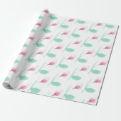 Roze Bloemen Abstract Cadeaupapier (Uitgerold)