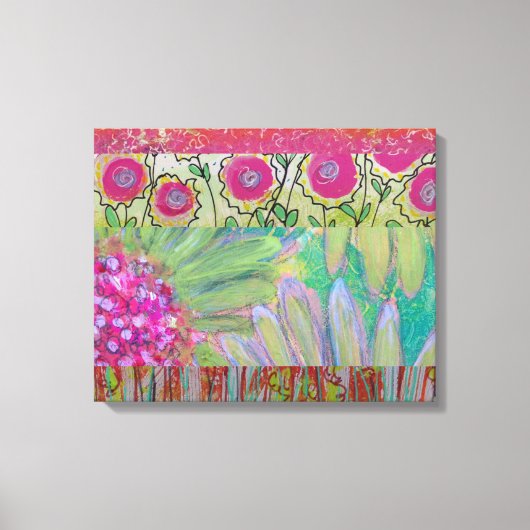 Roze bloemen Abstract Canvas Afdruk (Voorkant)