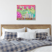 Roze bloemen Abstract Canvas Afdruk (Insitu (Slaapkamer))