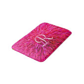 Roze Bloemen Abstract Monogrammed Plush Bath Mat (Gekanteld)