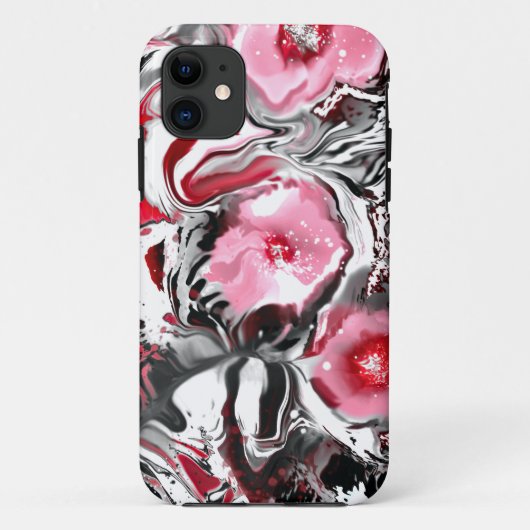 Roze bloemen Abstract schilderen Case-Mate iPhone Case (Achterkant)