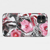 Roze bloemen Abstract schilderen Case-Mate iPhone Case (Achterkant (horizontaal))