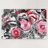Roze bloemen Abstract schilderen Legpuzzel (Horizontaal)
