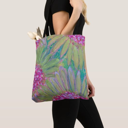 Roze bloemen Abstract Tote Bag (Dichtbij)
