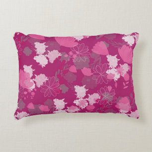 roze bloemen accent kussen