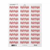 Roze Bloemen Achtergrond Adreslabel Etiket (Full Sheet)