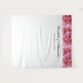 Roze bloemen achtergrond. Bloemige trouw achtergro Wandkleed (Voorkant (horizontaal))