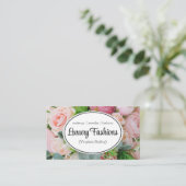 Roze bloemen achtergrond visitekaartje (Staand voorkant)