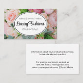 Roze bloemen achtergrond visitekaartje (Voorkant / Achterkant)