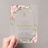 Roze bloemen acryl doop Spaanse uitnodiging (Insitu (Draagbaar))