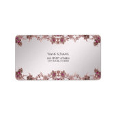 Roze  Bloemen Adres Label (Voorkant)