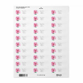 Roze bloemen Adresetiketten Etiket (Full Sheet)