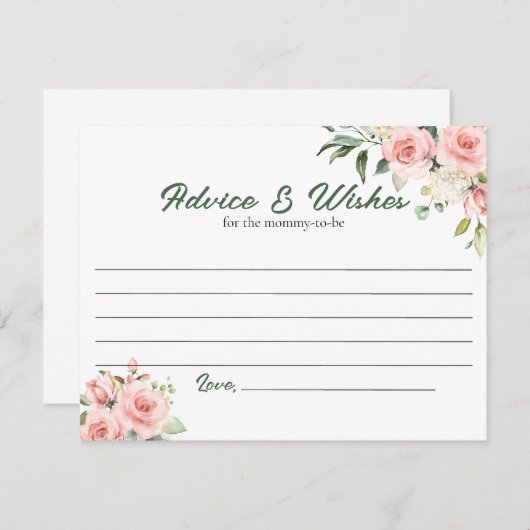 Roze Bloemen Advies en Wensen Kaart (Voorkant / Achterkant)