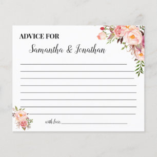 Roze bloemen advies voor Happy Couple Shower Kaart