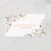 Roze Bloemen Afstuderen Waterverf Naam Kaart Naam Visitekaartje (Voorkant)