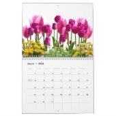 Roze bloemen agenda kalender (Mar 2026)