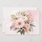 Roze Bloemen Alcohol Ink repetitie diner Kaart (Achterkant)