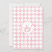 Roze Bloemen Alice In Onederland 1e Verjaardag Kaart (Achterkant)