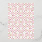 Roze Bloemen Alice in Wonderland Baby shower Folie Uitnodiging (Achterkant)