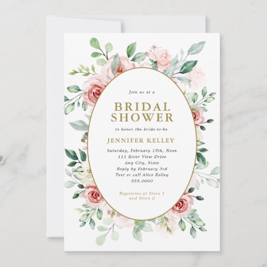 Roze bloemen All-over Design Vrijgezellenfeest Kaart (Voorkant)