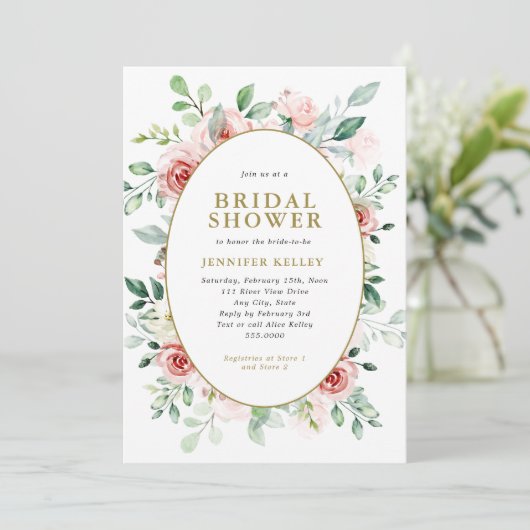 Roze bloemen All-over Design Vrijgezellenfeest Kaart (Staand voorkant)