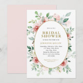 Roze bloemen All-over Design Vrijgezellenfeest Kaart (Voorkant / Achterkant)