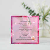 Roze bloemen alle feestelijke uitnodigingen. kaart (Staand voorkant)