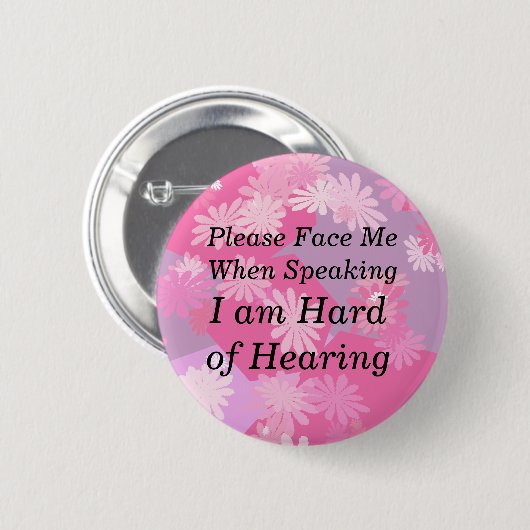 Roze bloemen alsjeblieft, wees me Button aan (Voorkant /achterkant)