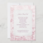 roze bloemen anniversary feest fotolijst kaart (Achterkant)