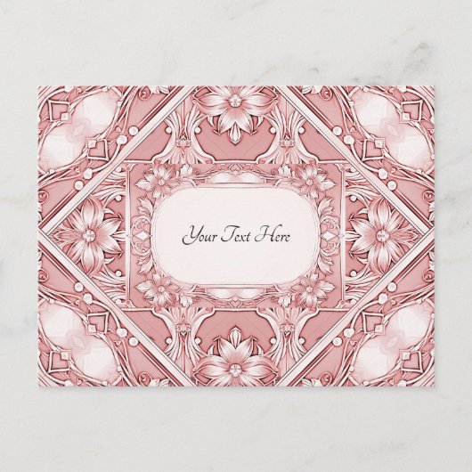 Roze bloemen ansichtkaart briefkaart (Voorkant)