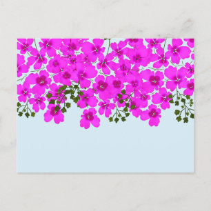 Roze bloemen Ansichtkaart Briefkaart