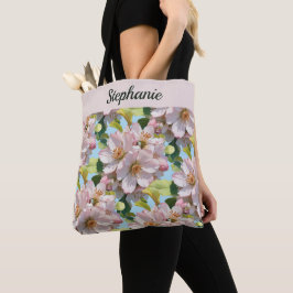 Roze Bloemen Appelbloesem Bloemen Gepersonaliseerd Tote Bag