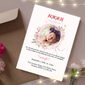 Roze Bloemen Aqeeqah- Aqiqah- Uitnodiging