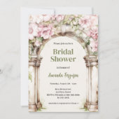 Roze bloemen arch beige Vrijgezellenfeest Kaart (Voorkant)