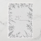 Roze Bloemen Art Nouveau Folie Invitation Folie Uitnodiging (Achterkant)